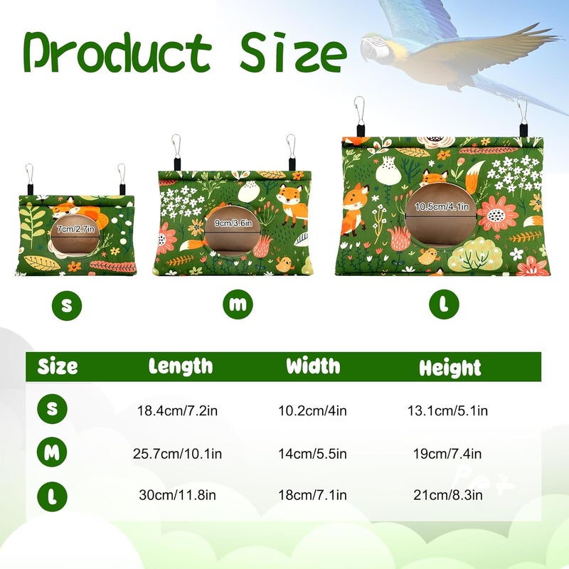 Rypet Winter Warm Bird Nest House - Hanging Hammock Velvet Shed Hut Cage Plush Fluffy Birds Hideaway Sleeping Bed Fuzzy for Parrot Parakeet Cockatiels Budgies Lovebird Small（Green） - Image 2